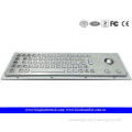 Panel Mount Brushed Metal Industrial Keyboard With Trackbal